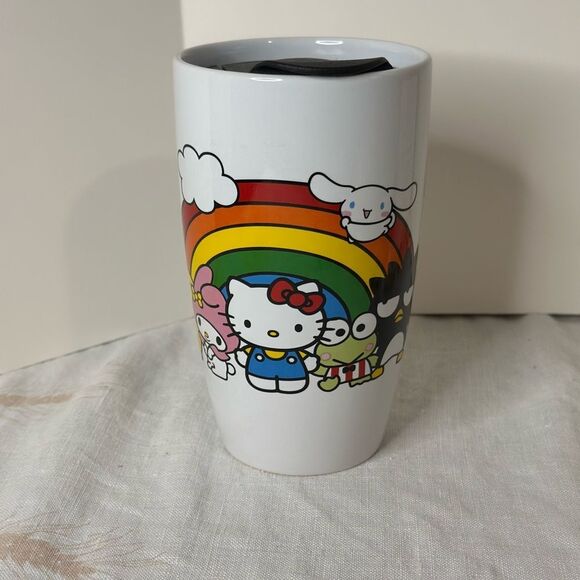 Hello Kitty Rainbow Travel Coffee Mug - Picture 1 of 4
